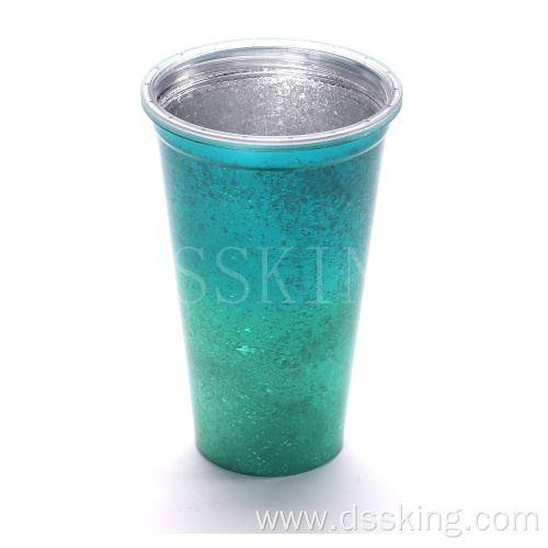 16oz double layers plastic cup with lid